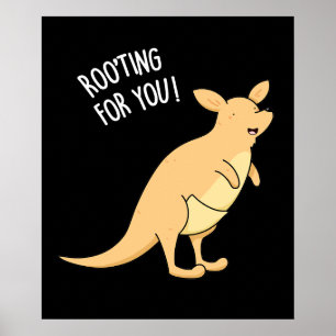 Roo-Ting für Sie Funny Kangaroo Pun Dark BG Poster