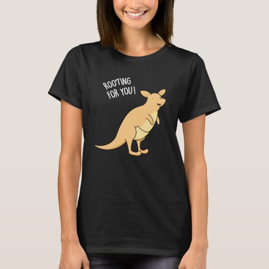 Roo-Ting für Sie Funny Kangaroo Pun Dark BG T-Shirt (Vorderseite)