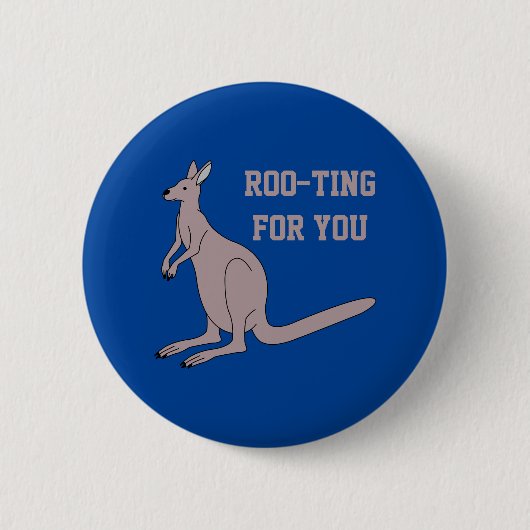 Roo-ting für Sie Niedlich Aussie Funny Kangaroo Pu Button (Vorderseite)