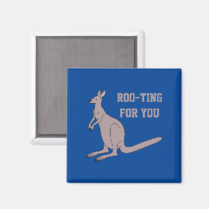 Roo-ting für Sie Niedlich Aussie Funny Kangaroo Pu Magnet