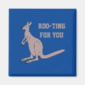 Roo-ting für Sie Niedlich Aussie Funny Kangaroo Pu Magnet (Vorne)