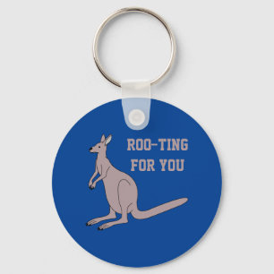 Roo-ting für Sie Niedlich Aussie Funny Kangaroo Pu Schlüsselanhänger
