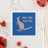 Roo-ting für Sie Niedlich Aussie Funny Kangaroo Pu Serviette (Beispiel)
