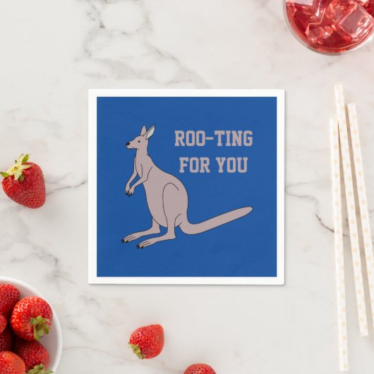 Roo-ting für Sie Niedlich Aussie Funny Kangaroo Pu Serviette (Beispiel)