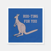 Roo-ting für Sie Niedlich Aussie Funny Kangaroo Pu Serviette (Vorderseite)