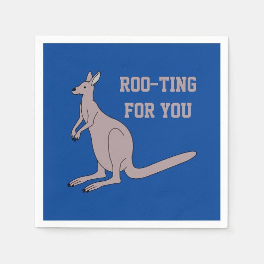 Roo-ting für Sie Niedlich Aussie Funny Kangaroo Pu Serviette (Vorderseite)