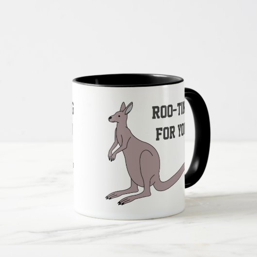 Roo-ting für Sie Niedlich Aussie Funny Kangaroo Pu Tasse (VorderseiteRechts)