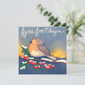 Roodborstje, fijne Feestdagen Karte (Stehend Vorderseite)
