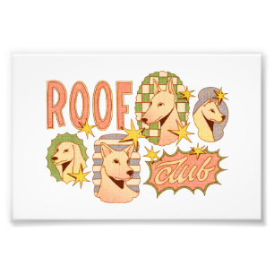 Roof Club / Hunde-Illustrationen Fotodruck