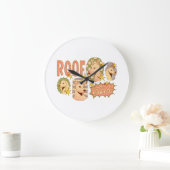 Roof Club / Hunde-Illustrationen Große Wanduhr (Zuhause)