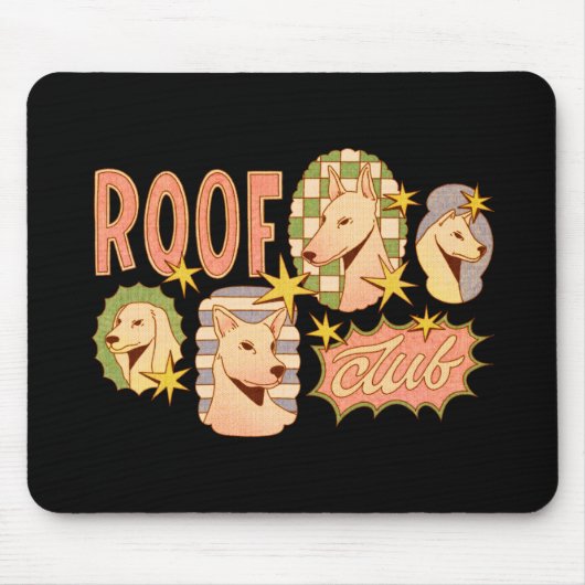 Roof Club / Hunde-Illustrationen Mousepad (Vorne)
