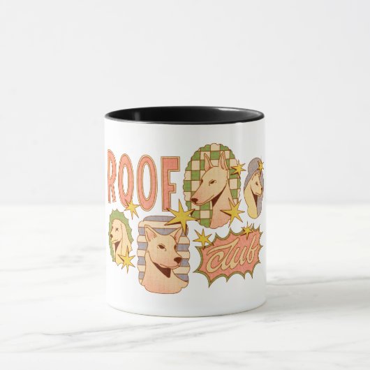 Roof Club / Hunde-Illustrationen Tasse (Zentrum)
