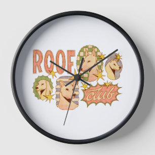 Roof Club / Hunde-Illustrationen Uhr
