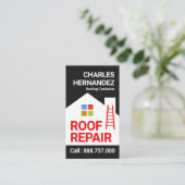 Roof Gebäude Silhouette Roofer Visitenkarte (Stehend Vorderseite)