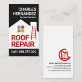 Roof Gebäude Silhouette Roofer Visitenkarte (Vorne/Hinten)