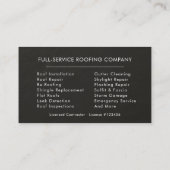  Roofer Black Silver Stone Slate Roofing Company Visitenkarte (Rückseite)