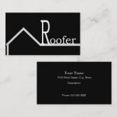 Roofer Business Card Schwarz Visitenkarte (Vorne/Hinten)