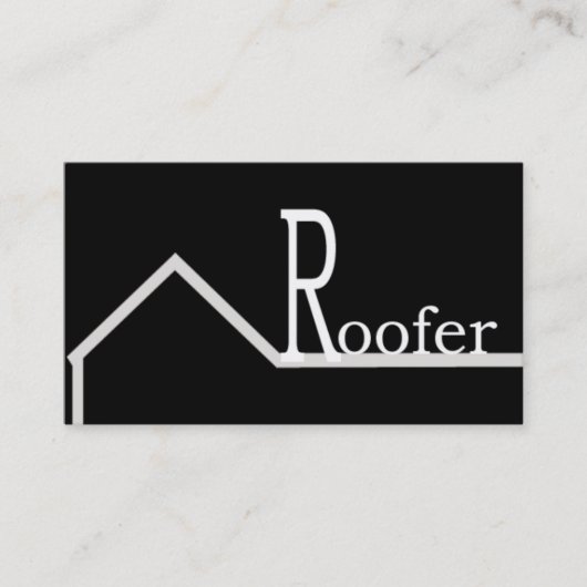 Roofer Business Card Schwarz Visitenkarte (Vorderseite)