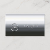 Roofer Chrome Monogram Business Card Visitenkarte (Vorderseite)