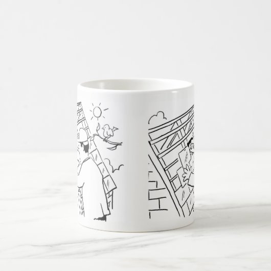 Roofer- oder Slater-Cartoon Kaffeetasse (Mittel)