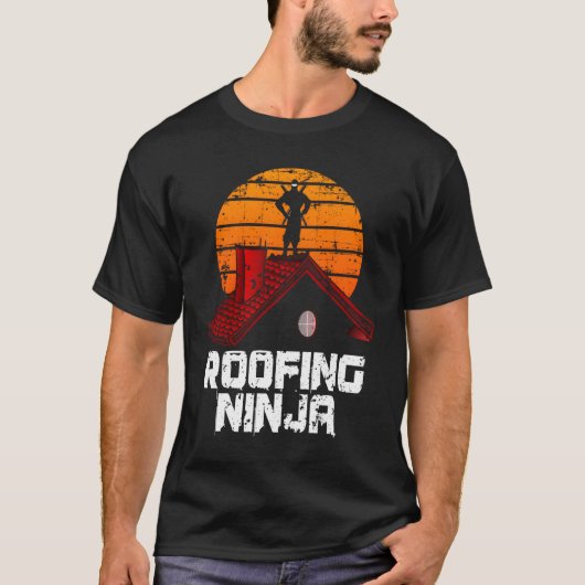 Roofer Roofing Ninja Contractor T-Shirt (Vorderseite)