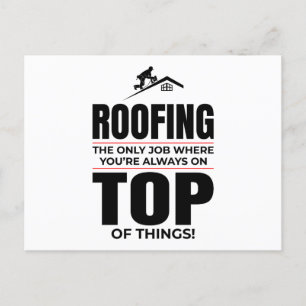 Roofer-Spaß - immer auf der Dachdecke Postkarte