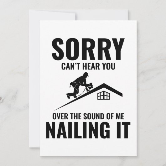 Roofer Spaß - Nailing It - Dach Feiertagskarte (Vorderseite)