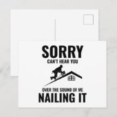 Roofer Spaß - Nailing It - Dach Postkarte (Vorne/Hinten)