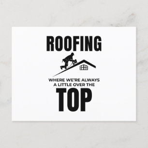 Roofer-Spaß - Über dem Dachdecker Postkarte