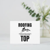 Roofer-Spaß - Über dem Dachdecker Postkarte (Stehend Vorderseite)