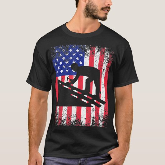 Roofer Vater USA Flag Patriotic Tshirt 4. Juli G (Vorderseite)