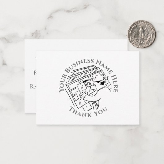 Roofer Vielen Dank Note Card Mitteilungskarte (Vorderseite/Rückseite Beispiel)