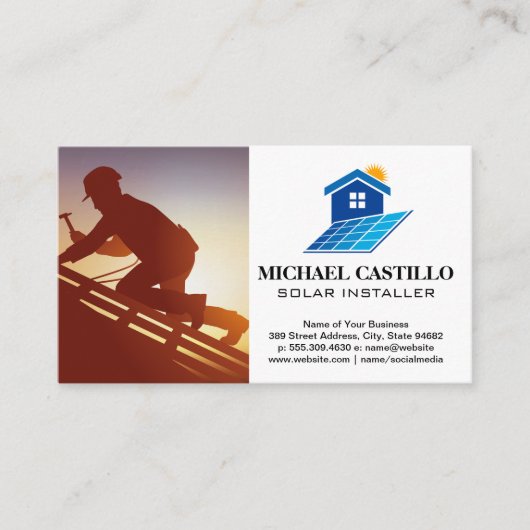 Roofer | Zuhause Solar Visitenkarte (Vorderseite)