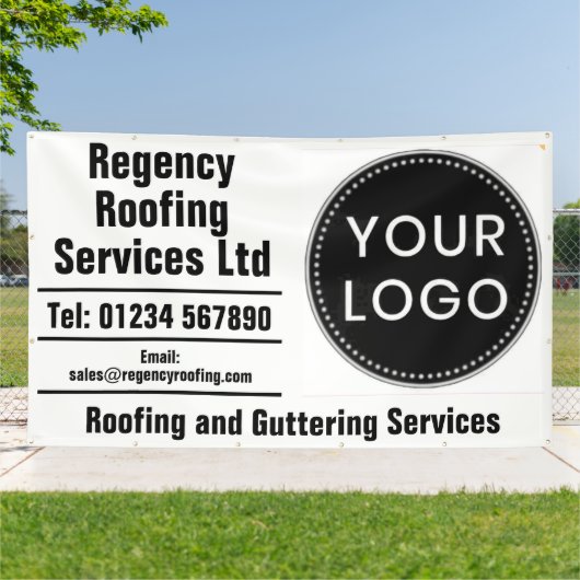 Roofing and Guttering Repairs Banner with Logo (Außenbereich)