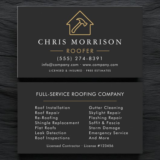 Roofing Black Gold Visitenkarte