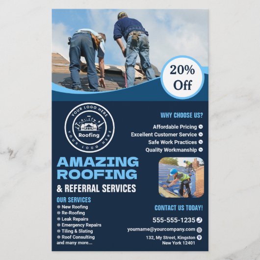 Roofing Company | Custom Logo Services Flyer (Vorne)