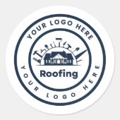 Roofing Company | Custom Logo Services Runder Aufkleber (Vorderseite)