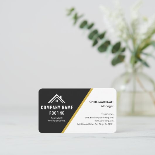 Roofing Construction Visitenkarte (Stehend Vorderseite)