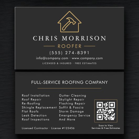Roofing Professional QR Code Visitenkarte