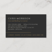 Roofing Roofer Construction Modern Black Gold Visitenkarte (Rückseite)