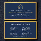 Roofing Roofer Construction Services Navy Blue  Visitenkarte