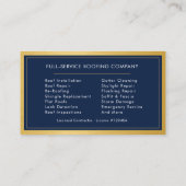 Roofing Roofer Construction Services Navy Blue  Visitenkarte (Rückseite)