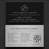 Roofing Roofer Contractor Metallic QR Code Visitenkarte