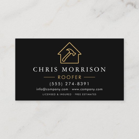 Roofing Roofer Contractor QR Code Visitenkarte (Vorderseite)