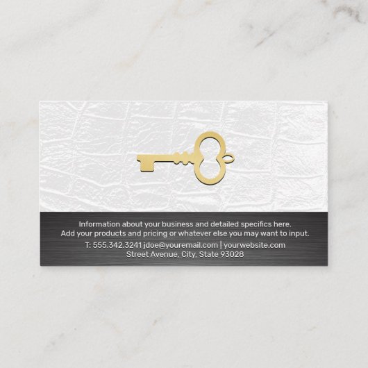 Rooftop City Logo | Leder | Skelettschlüssel Visitenkarte (Rückseite)