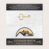 Rooftop City Logo | Leder | Skelettschlüssel Visitenkarten (Außenseite Aufgefaltet)