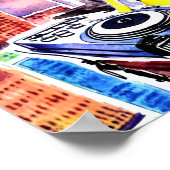 ROOFTOP DJ IN ÖL POSTER (Ecke)