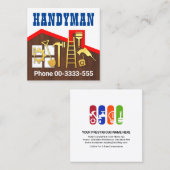 Rooftop Holzrahmen Handyman Gebäude Quadratische Visitenkarte (Vorne/Hinten)