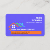 Rooftop Letter-R-Gebäude Dachdecker Visitenkarte (Vorderseite)