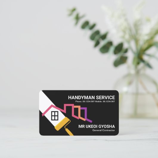 Rooftop mit Pinselstrich Visitenkarte (Stehend Vorderseite)